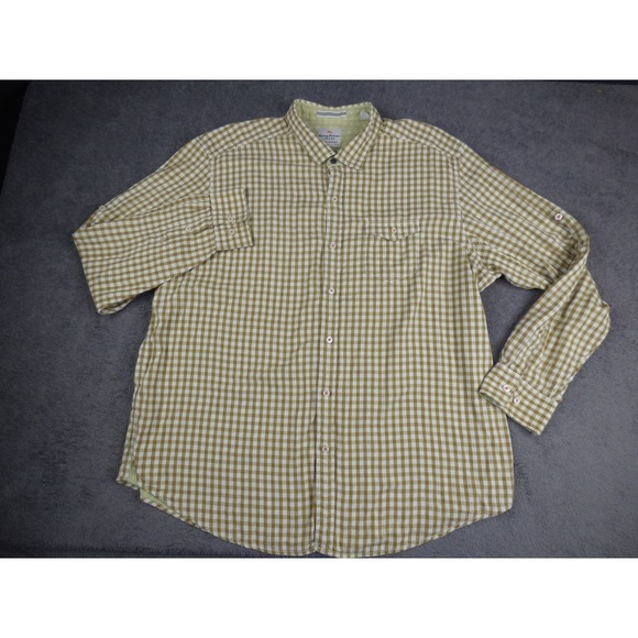 Tommy Bahama Other - Tommy Bahama Jeans Mens XXL Gingham Check Button Down Shirt Tan Island Modern